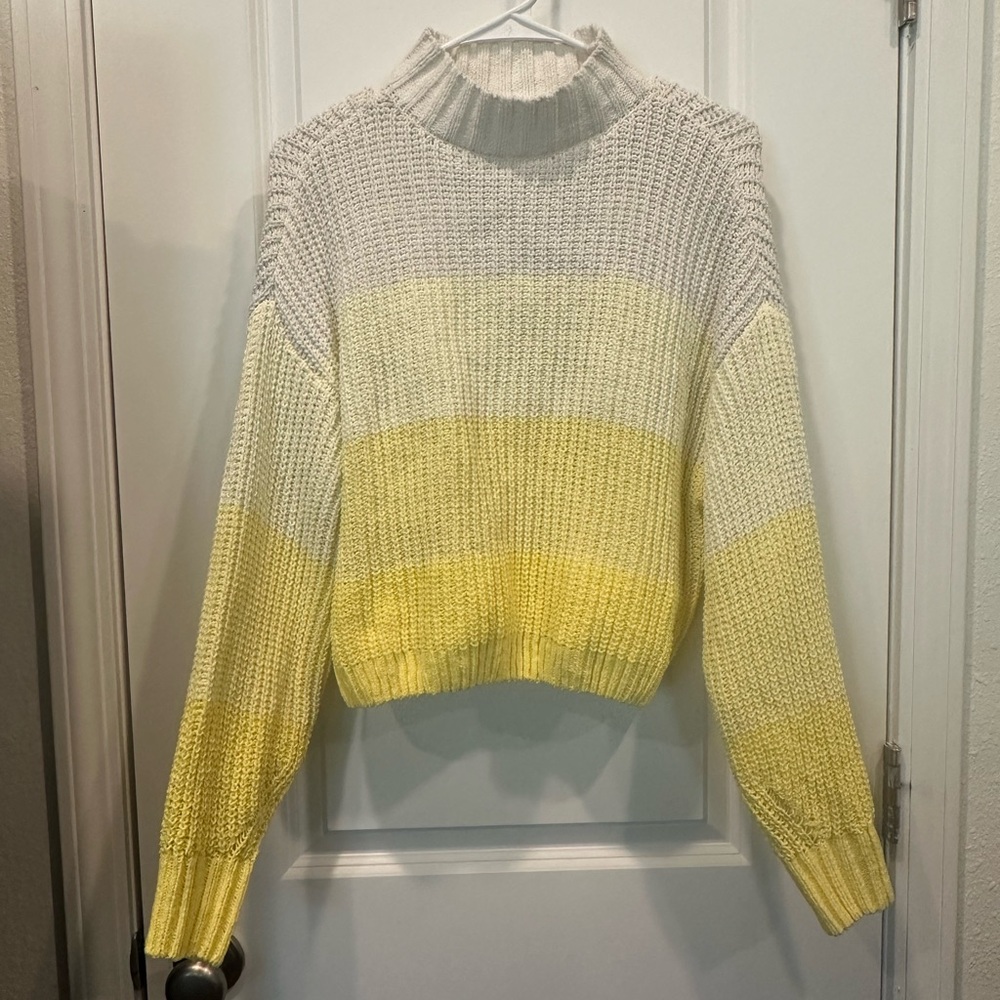 My Michelle yellow and white ombré turtleneck sweater